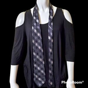Palatina Black & Gray Silk Tie